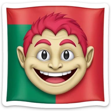 troll face emoji with Balochistan Nationalist Flag design sticker
