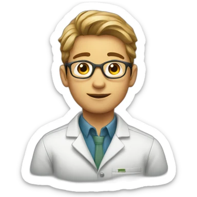 Young man biologist sticker