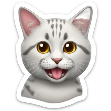 funny looking cat with its tongue out sticker