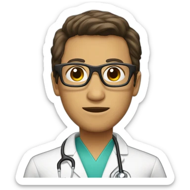 DOCTOR CON LENTES, DE TEZ OSCURA Y CABELLO NEGRO  sticker