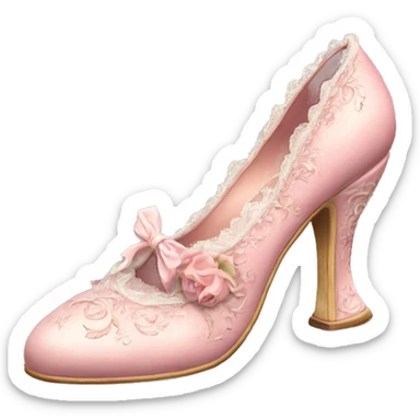 vintage rococo light pink heel shoes  sticker