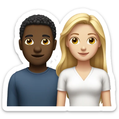 Two black guys an a white girl standing near each other. sticker