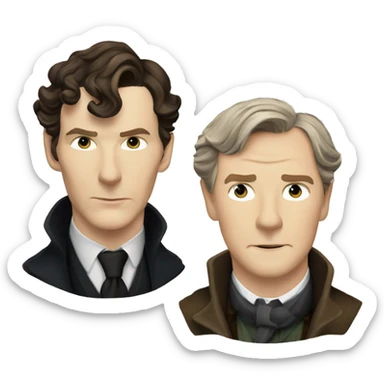 Benedict Cumberbatch as Sherlock Holmes and Martin Freeman as John Watson  sticker