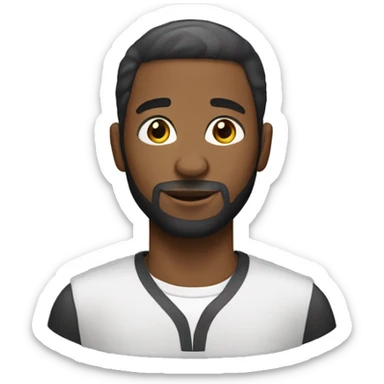 African American man with short hair and beard sticker