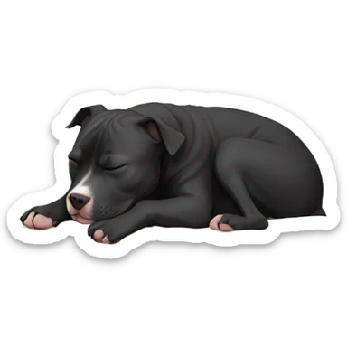  Black pit bull sleeping like a human  sticker