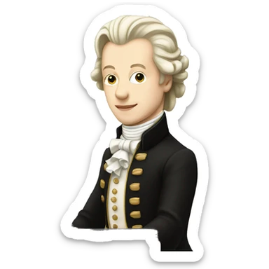 Mozart white skin playing piano sticker