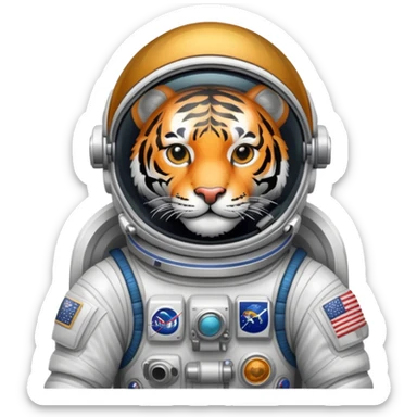 Tiger astronaut in space sticker