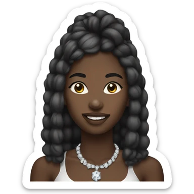 Black girl with diamond grills sticker