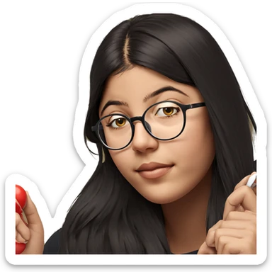 portrait of a girl with glasses sticker