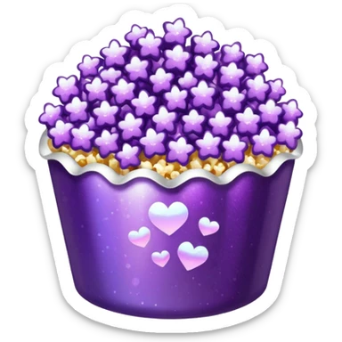 Glitter purple popcorn sticker