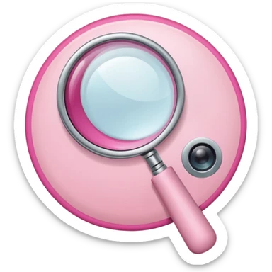 mix light pink dark pink and white girly phone internet with a magnifying glass sticker
