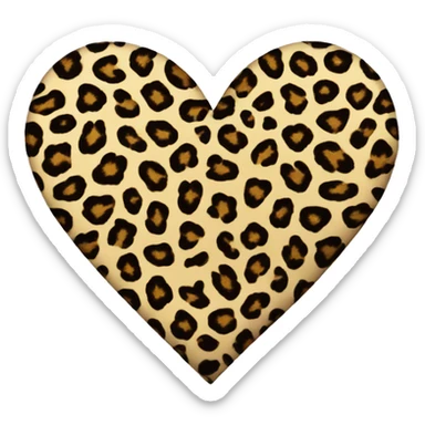 Leapord print love heart sticker