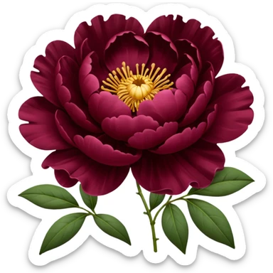 burgundy peonies sticker
