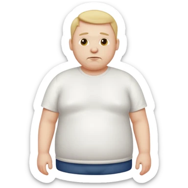 skinny fat man sticker