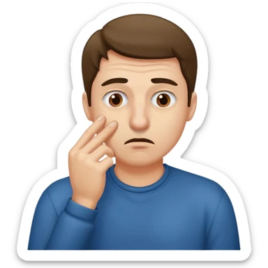 Guy picking nose with disgusted face sticker