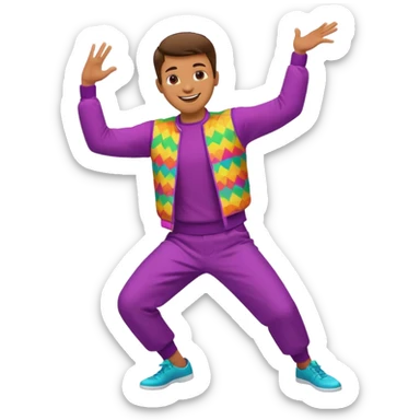 create a person emoji of Barcavibe is the superpower name Brings energy, momentum, and structure more fun and dancing more coloful male sticker