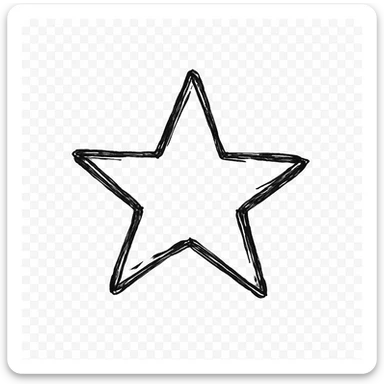 minimalist hand drawn black outline of a star on a white clean background sticker