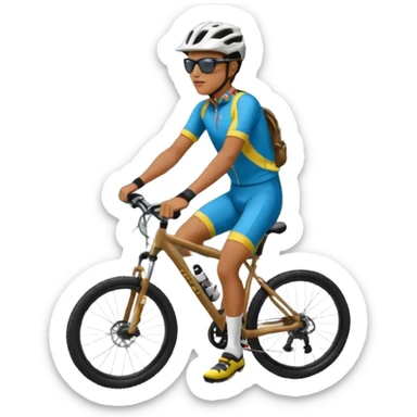 Bicicleta Mtb, ciclista montado, montaña sticker