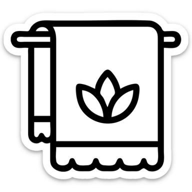 icon on the theme of post yoga towel classes.  sticker
