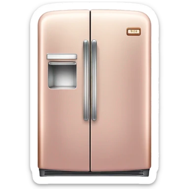 Realistic pastel pink and metallic copper vintage fridge.  sticker