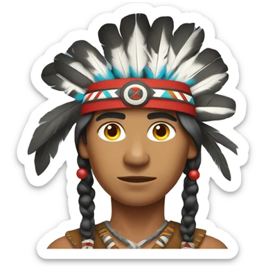A Native American Indian warrior  sticker