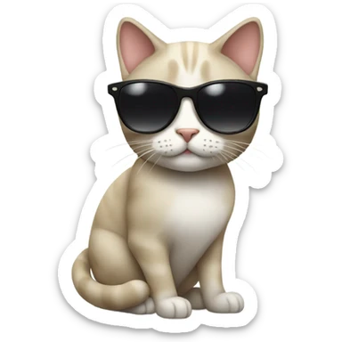 Cat with sunglasses sticker