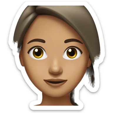 Brunette girl, green eyes, medium tan skin sticker