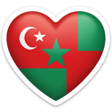 Herz mit marokkanischer Flagge  : Herz Rot und Flagge Stern Grün sticker