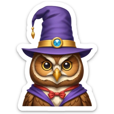 owl with magician hat sticker