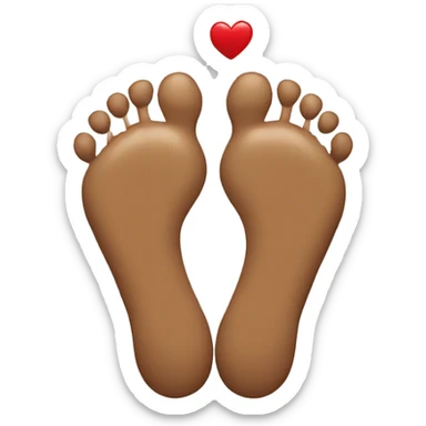 Feet making a heart  sticker