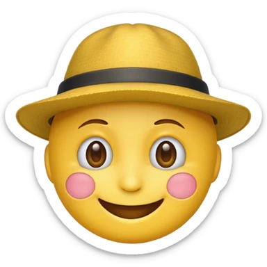 Şapkalı gülen yüzlü emoji sticker
