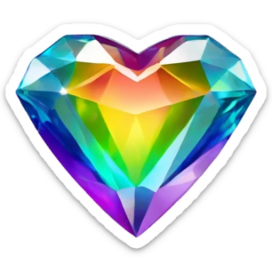 Heart shaped 56-carat rainbow diamond sticker