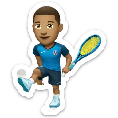Mbappé, who plays tennis with Ronaldo sticker