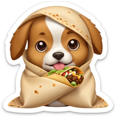 Dog eating a burrito  sticker