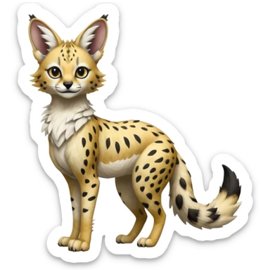 Epic complex detailed realistic aesthetic-scenic-Fakémon-Trico-Sergal-Serval-Vernid-creature sticker