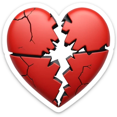 Corazón roto color negro  sticker