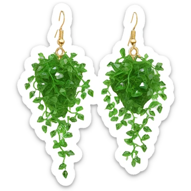 crystal earrings covered with vines sticker
