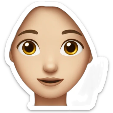 a girl with blue eyes and brown hair, French sticker