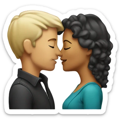 Man and women kiss sticker