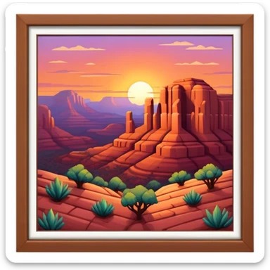 Isometric Sedona sunset sticker