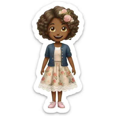 Shabby chic girl sticker