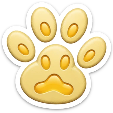 a pastel yellow pawprint sticker