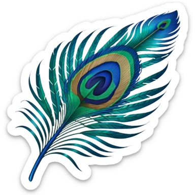 Single pintresty Peacock feather sticker
