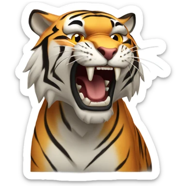 Whole tiger roaring angrily  sticker