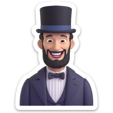 Thrall from World of Warcraft dressed as Abraham Lincoln laughing sticker