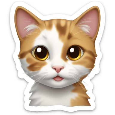 Calico kitten with winky face sticker