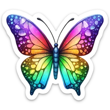 One Shiny-Colorful-Sparkly-Rainbow-Gradient-Crystal-Gem-Butterfly-Crystal-Fly sticker