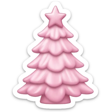 Light Pink Christmas tree with bows sticker