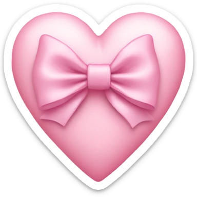 pastel pink heart with two bows sticker