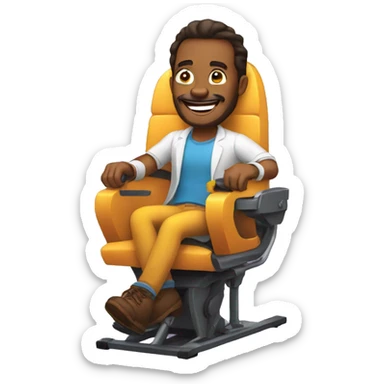 entrepreneur in a seat in a rollercoaster sticker